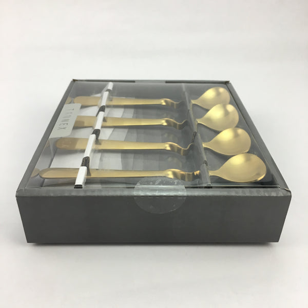 4-Pc S/S Notched Spoon Set, Gold