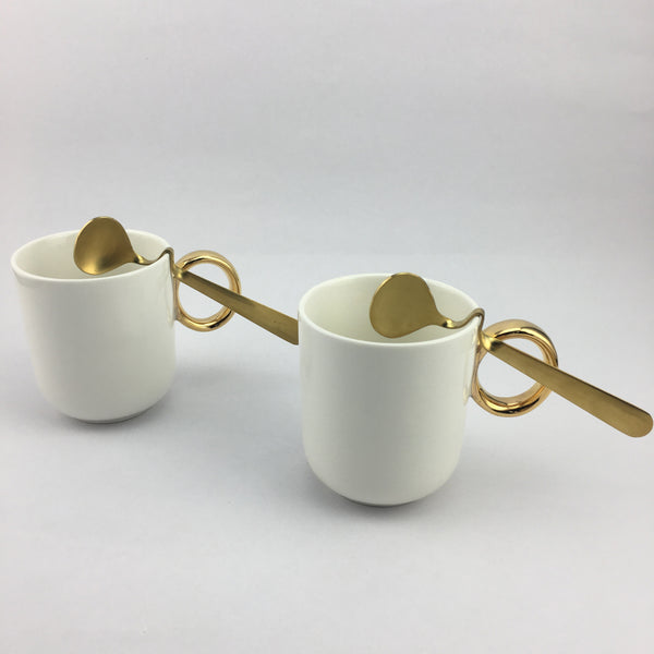 4-Pc S/S Notched Spoon Set, Gold