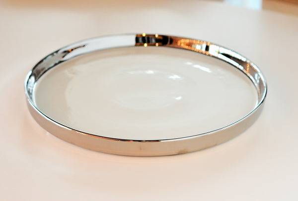 FABLE Eden Round Tray, 13" in Silver