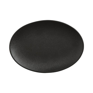 Élan Oval Platter, 12" Matte Black (Set of 2)
