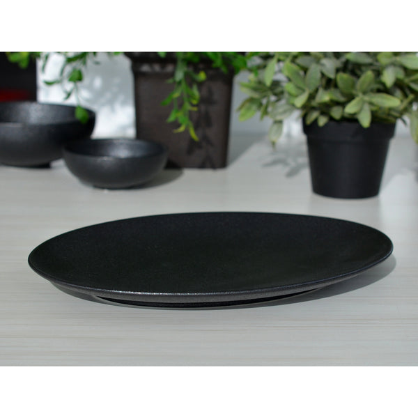 Élan Oval Platter, 10" Matte Black (Set of 2)