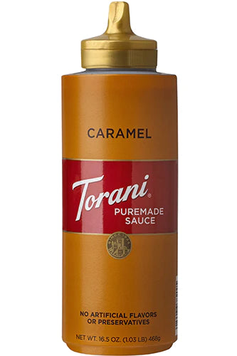 TORANI Puremade Caramel Squeeze Sauce, 16.5oz