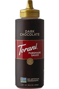 TORANI Puremade Dark Chocolate Squeeze Sauce, 16.5oz