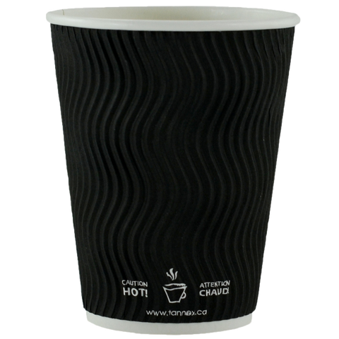 12oz/360ml Black Ripple Cup, 500ct