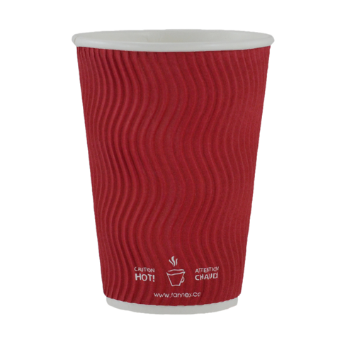 16oz/473ml Red Ripple Cup, 500ct
