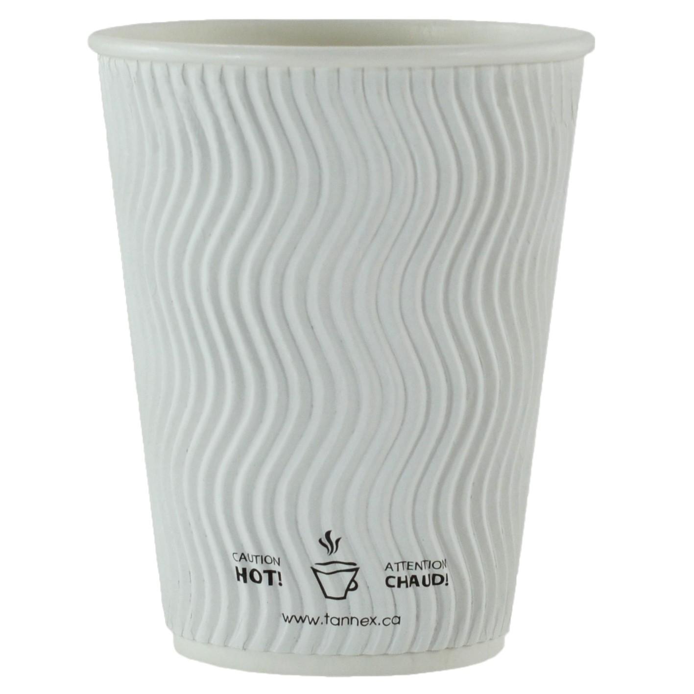 12oz/360ml Compostable White Ripple Cup, 500ct