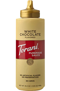 TORANI Puremade White Chocolate Squeeze Sauce, 16.5oz