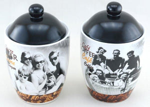 Jars - Coffee Bean Series, Set of 2, Coffee and Sugar