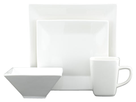 White Tie Dinnerware Set, 16 Pieces
