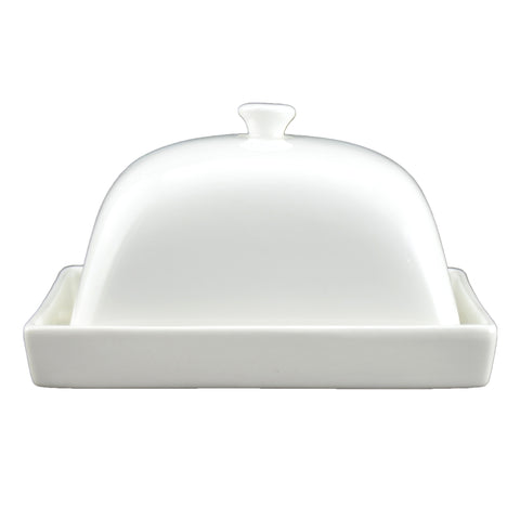 White Tie Butter Dish, 6"