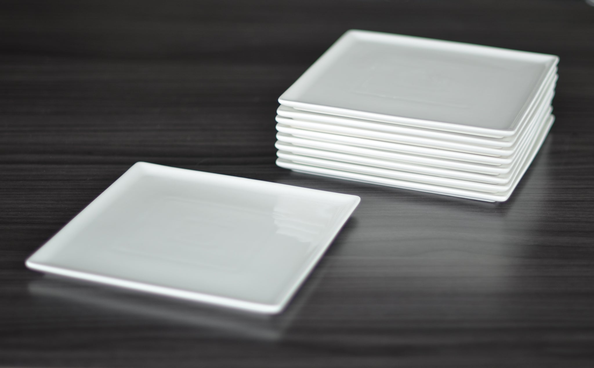 White Tie Flush Square Plate 5¼", Set of 4