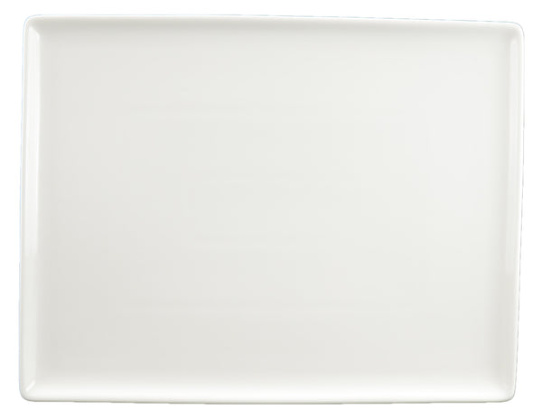 White Tie Flush Rectangle Plate, 12"