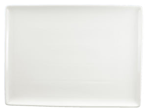 White Tie Flush Rectangle Plate, 14"