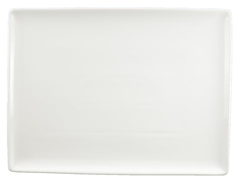 White Tie Flush Rectangle Plate, 14"