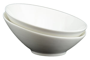 White Tie Slant Bowl, Small Set of 2