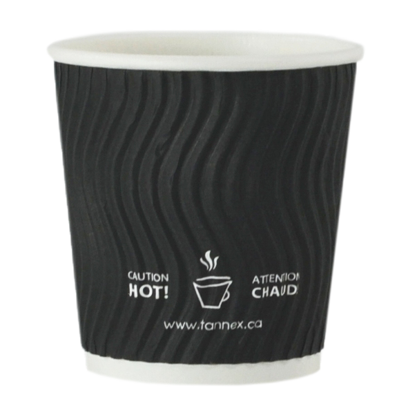 4oz Black Ripple Paper Cup,1000 CT