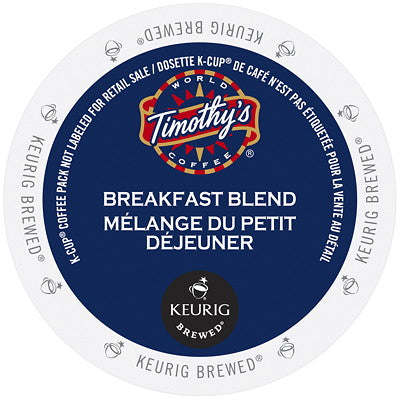 Timothy's® Breakfast Blend Single Serve K-Cup®, 96 Pack
