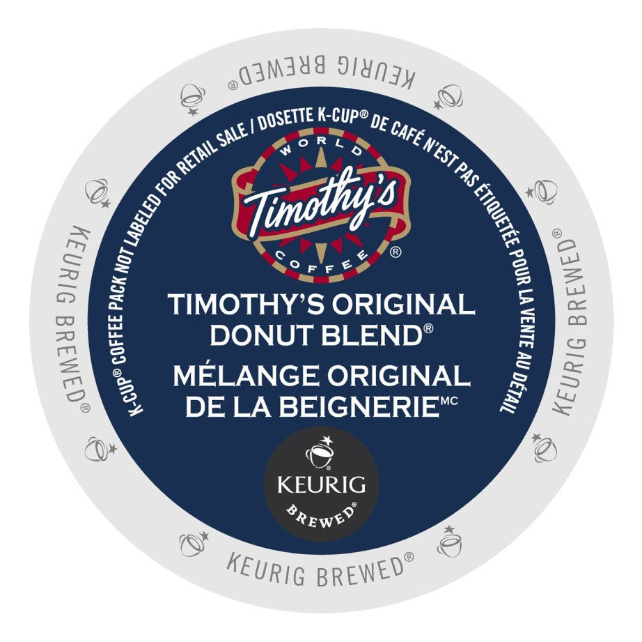 Timothy's® Original Donut Blend Single Serve K-Cup®, 96 Pack