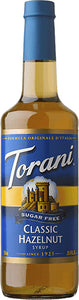 Torani Sugar-Free Hazelnut Classic Syrup, 750ml PET